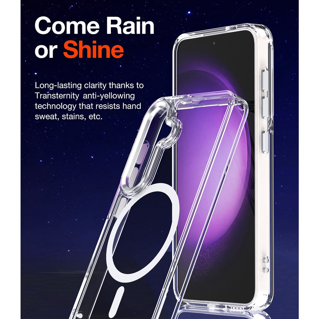 Ôp Điện Thoại Trong Suốt Dày Dặn Chống Sốc Kèm Khung Kim Loại Từ Tính Cho Samsung Galaxy S23 Fe A55 A14 A15 A34 A54 A13 A24 A25 A35 S24 S23 Ultra Plus Ốp