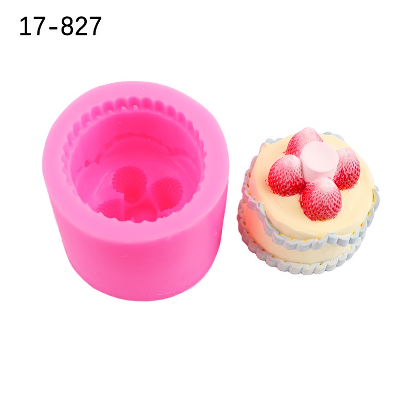 Khuôn Làm Bánh / Xà Phòng / Nến Hình Trái Dâu Bằng Silicone Diy