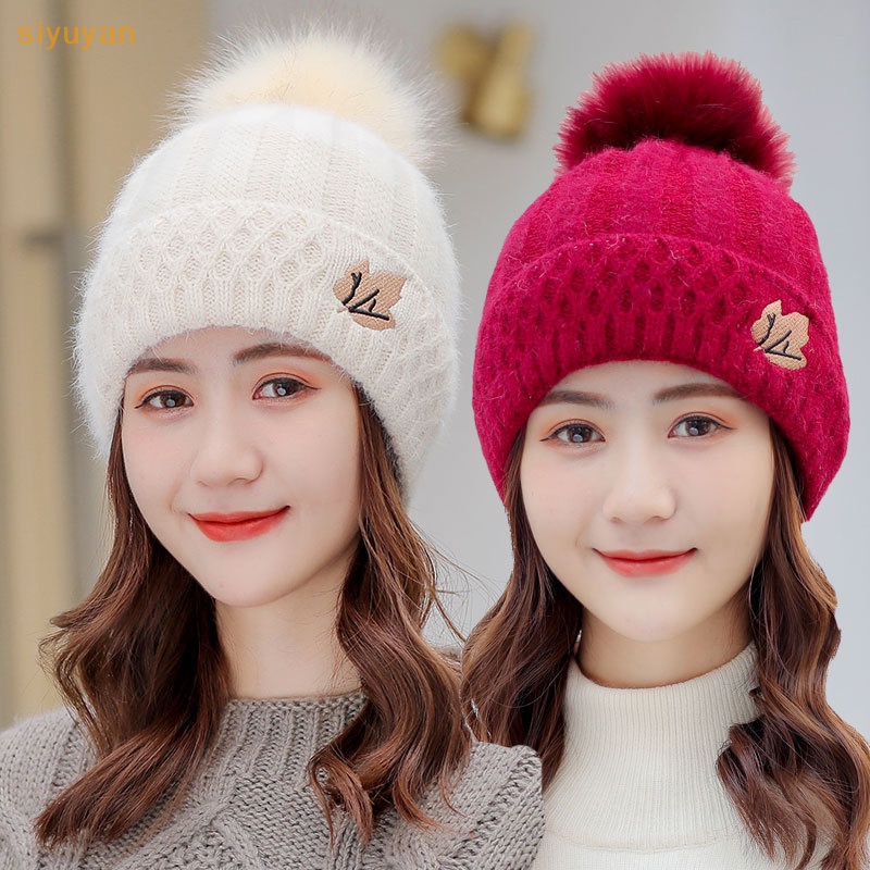Saniye Mũ beanie Dày Giữ Ấm Mùa Đông Thời Trang Hàn Quốc Cho Nữ vn