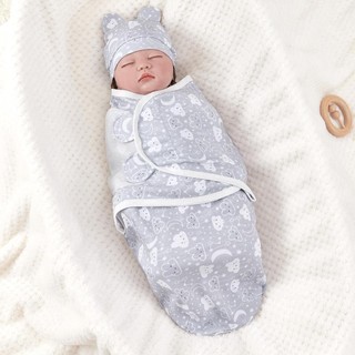 SWEETASHAHEARTS Túi ngủ sơ sinh, Khăn quấn quấn Cotton chống đá cho bé, Bán chạy Ấm áp có thể điều chỉnh Bộ trang phục sơ sinh mềm mại quấn sơ sinh
