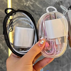 Túi tròn trong suốt đựng dây cáp sạc mang du lịch nhỏ nhẹ