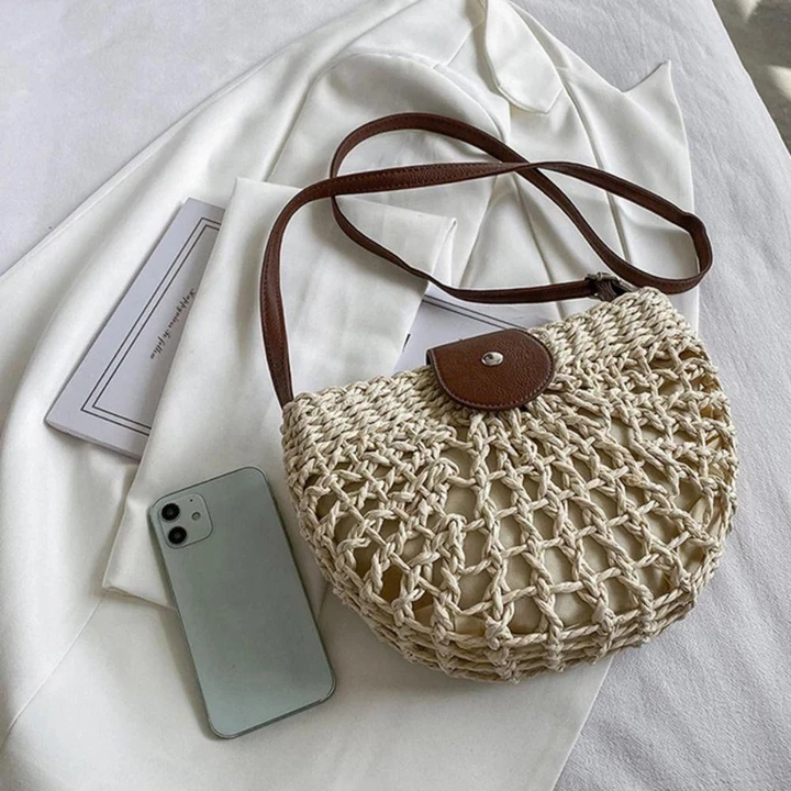 Women's Woven Straw Handbag – for the Beach – 7