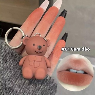 (Hàng mới về) Son Kem Little Bear ART VALUE Móc Khóa Gấu Xinh Xắn Hot Trend Bền Màu, Lâu Trôi - Nội Địa Trung