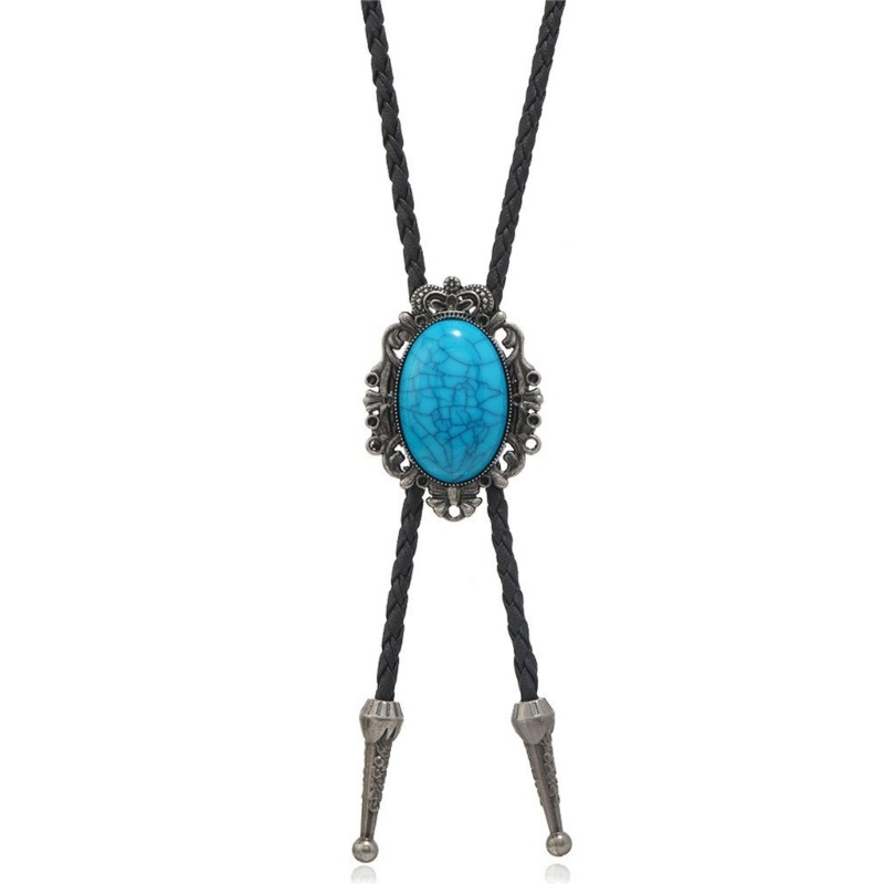 Giữ Turquoise Bolo Ties Cổ Áo Tây Bolo Tie Nam Cao Bồi Cổ Phụ Kiện