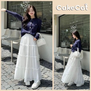 Chân Váy Nữ - Chân Váy Midi Voan Tơ Tầng Chân Váy Dài Dáng Xòe Chân váy nữ phong cách Hàn Quốc Cakecat