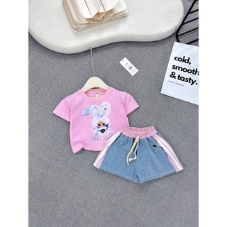 Set baby three quần bò đùi đại Xkids