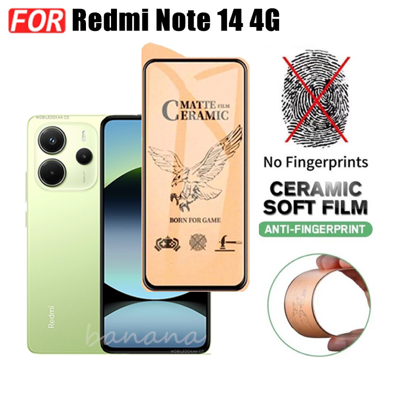 Kính cường lực gốm 3 TRONG 1 Redmi Note 14 cho Redmi Note 14 5G Ống kính máy ảnh Kính bảo vệ màn hình và phim mặt sau