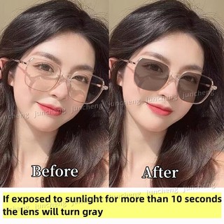 Kính Chống Bức Xạ Photochromic Dành Cho Nữ Siêu Nhẹ Khung Lớn Kính Mát Kính Mắt Khung Bóng Có Thể Thay Thế Ống Kính Chống Ánh Sáng Xanh Kính Mắt Chuyển Tiếp