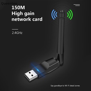 Queenten MT7601 USB WiFi Adapter 150Mbps Thẻ mạng không dây RTL8188 Card mạng Bộ thu Wi-Fi cho máy tính để bàn Máy tính xách tay 2.4GHz QT