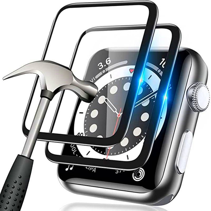 1-3 Chiếc HD Đen Edge Phim Cường Lực Bảo Vệ Màn Hình Cho Apple Watch Series 9 8 7 41mm 45mm Ultra 2