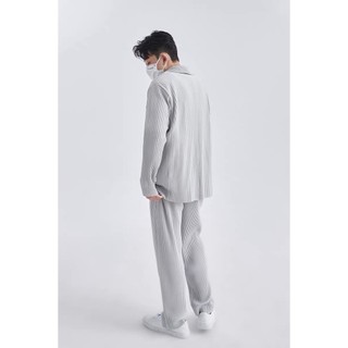 Miyake Áo Khoác Vest Dáng Rộng Xếp Ly Thời Trang Cao Cấp Lịch Lãm Cho Nam
