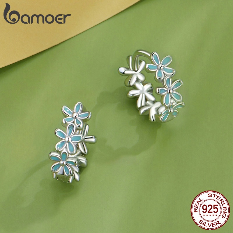 Bamoer Bông Tai Bạc 925 Hình Hoa Bướm Xinh Xắn