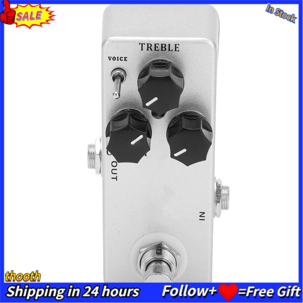 Thooth Effects Pedal Overdrive Effect 2 Voice Modes with Treble Output