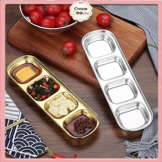 Chén Đựng Gia Vị/ Nước Chấm Bằng Thép Không Gỉ 304 Nhiều Ngăn Tiện Dụng