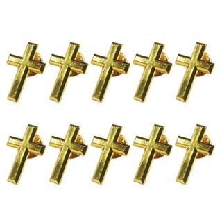 Fine 10 Chiếc Hợp Thời Trang Cross Corsage Chân Hợp Kim Thời Trang Chất Liệu Chữ Thập Trâm Huy Hiệu Kim Loại