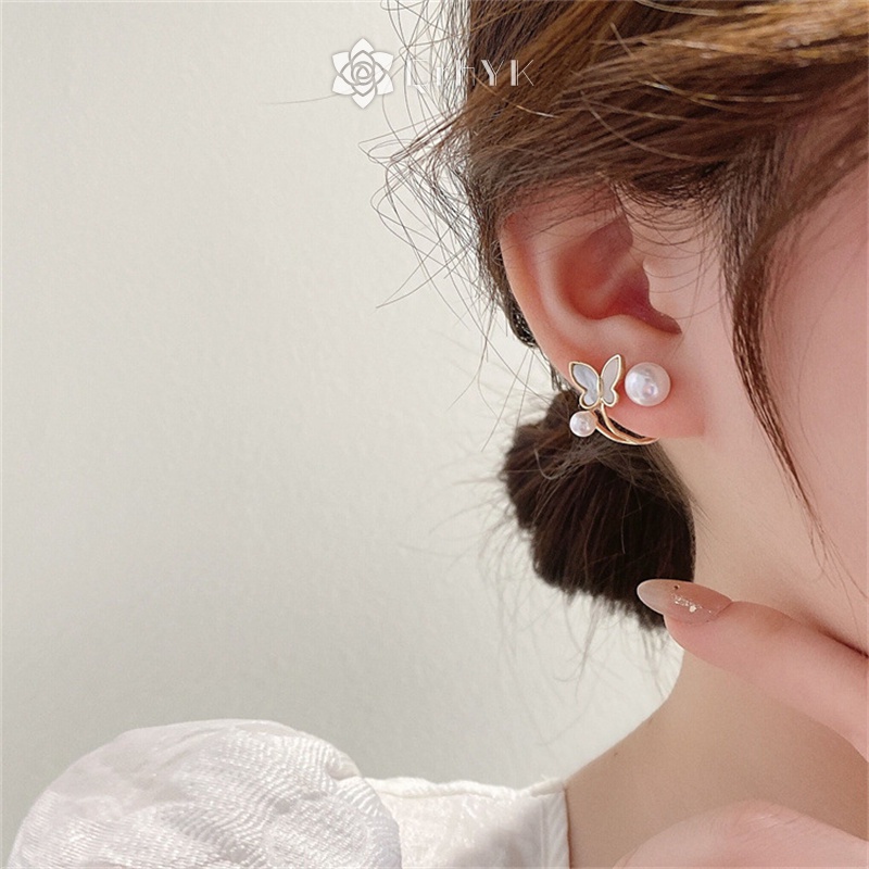 1 Đôi Bông Tai Đính Đá Ngọc Trai Nhân Tạo Phong Cách vintage Thời Trang Mới