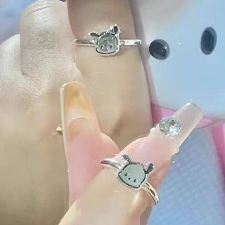 Vòng tay/Vòng cổ/Nhẫn hình chó Pacha dễ thương làm quà tặng cho học sinh, vòng cặp kim loại nữ, dây chuyền/nhẫn