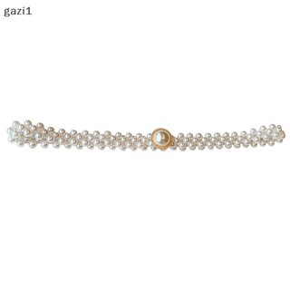 [gazi1] Thắt lưng ngọc trai lớn Thắt lưng thun nữ có trang trí Váy phù hợp thời trang Thiết kế thông thường Thắt lưng Gothic Boutique