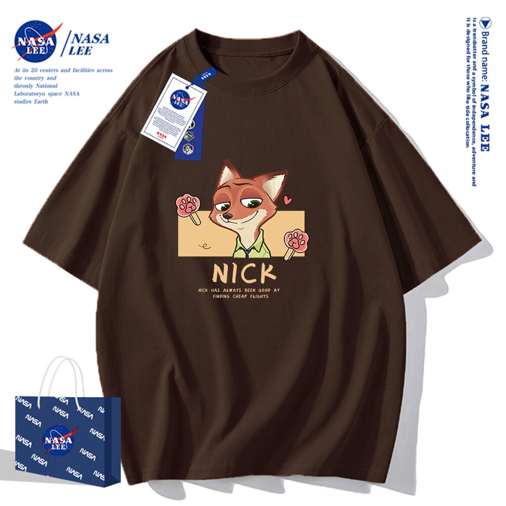 Nasa Áo Thun cotton Tay Ngắn Dáng Rộng Thời Trang Mùa Hè，Áo đôi nam nữ unisex 2024 Phong cách mới