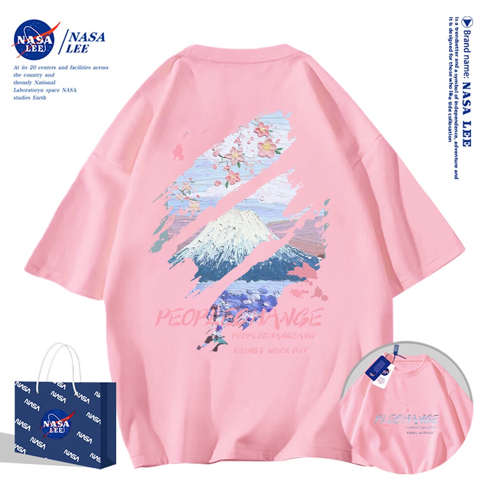 🔥Hàng có sẵn🔥Nasa Đồng Thương Hiệu Dạo Phố Mặc Áo Thun Ngắn Tay Nam Mùa Hè 2024 Phong Cách Mới Cotton Nguyên Chất Rời Thường Ngày Thanh Niên Sinh Viên