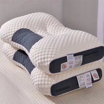 Gối Ngủ Massage Cổ Vai Gáy 45-65cm Dệt Kim Lõi Bông Xơ Tự Nhiên, Gối Spa Chống Đau Mỏi Vai Gáy Chống Ngáy Giảm Mệt Mỏi