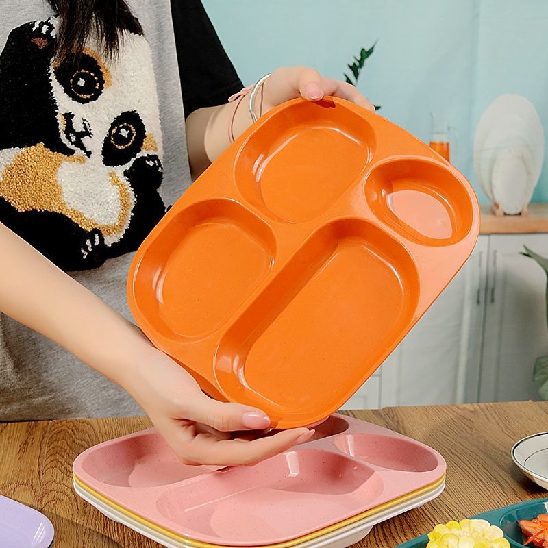 Đĩa chia bốn ngăn 211 cho bé, đĩa ăn giảm cân, bộ đồ ăn một người, lưới bốn ngăn