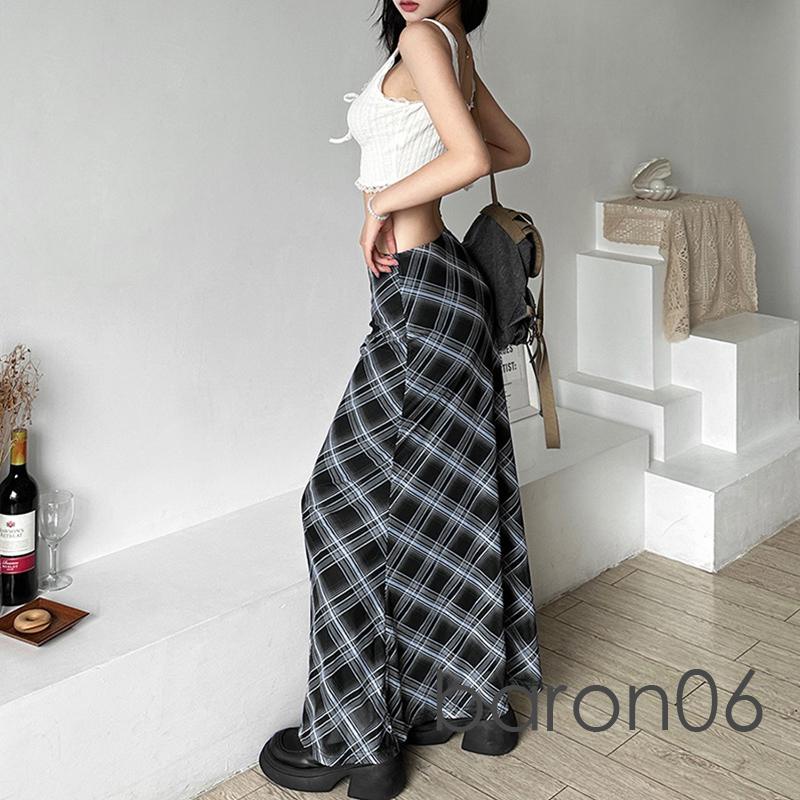 Rjqu-nữ Váy Dài Kẻ Sọc Cao Cấp Gói Hông Váy Vintage Ôm Vừa Vặn Váy Dạo Phố