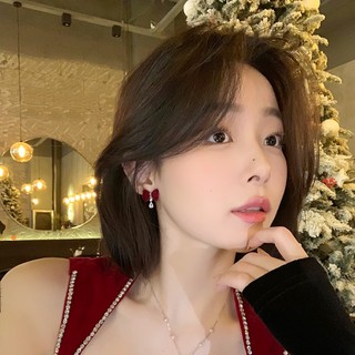 Bông Tai Đính Nơ Nhung Sang Trọng Phong Cách retro