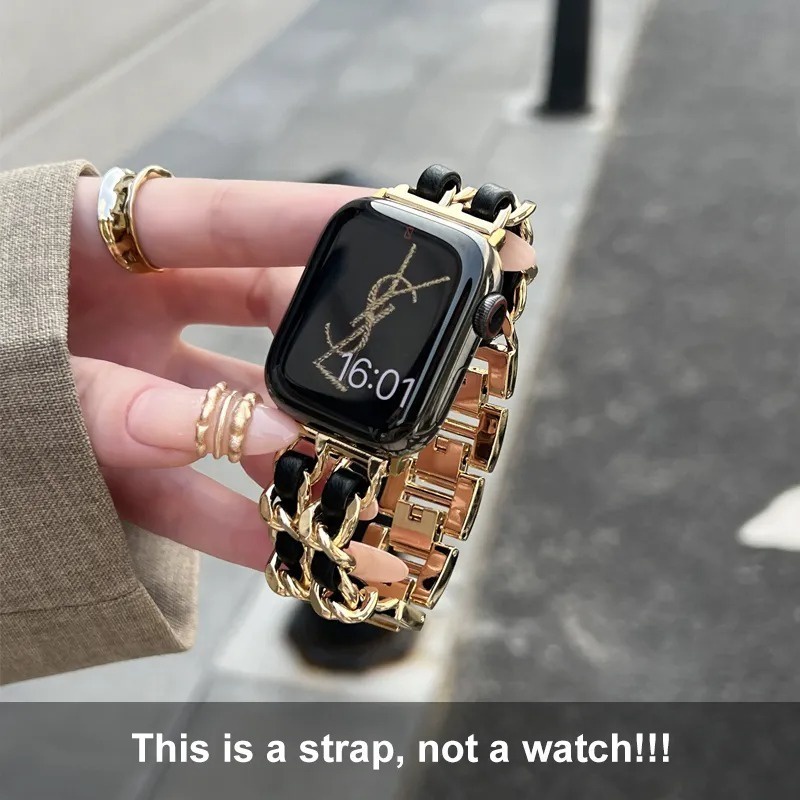 Dây Đeo Đồng Hồ Bằng Da Sang Trọng Cho Apple Watch Ultra 2 49mm Series 9 41mm 45mm 38mm 42mm 44mm 40mm iWatch 8 7 SE 6 5 4