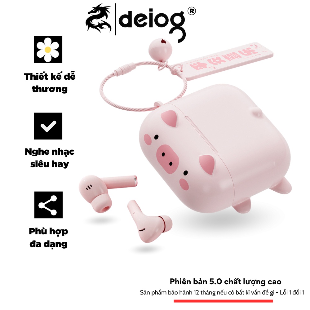 Tai nghe bluetooth TWS K1 hoạt hình thiết kế nhỏ gọn có đệm tai kèm móc khóa chuông cute