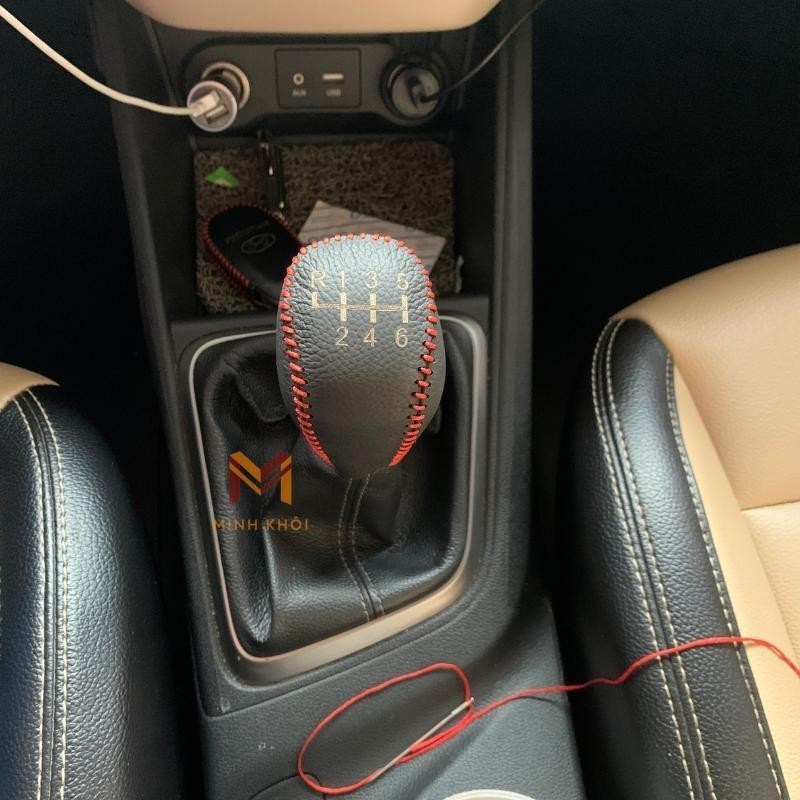 Bao da bọc cần số & phanh tay các đời xe Hyundai Elantra, Accent Số Sàn da nhập khẩu, khâu thủ công