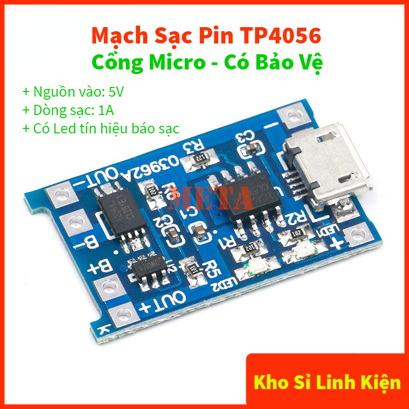 Mạch Sạc Pin TP4056 Cổng Sạc Micro - Sạc Pin Lithium 18650 - Lion 3V7 ...