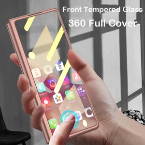 360 Bảo Vệ Toàn Diện Ốp Lưng Điện Thoại Samsung Galaxy Z Fold 6 5 4 3 2 Kính Cường Lực Matte PC Bản Lề Cover