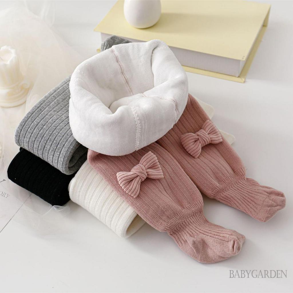 Quần Tất Đan Len Co Giãn Đính Nơ Cho Bé Gái 6 Tháng-10 Tuổi
