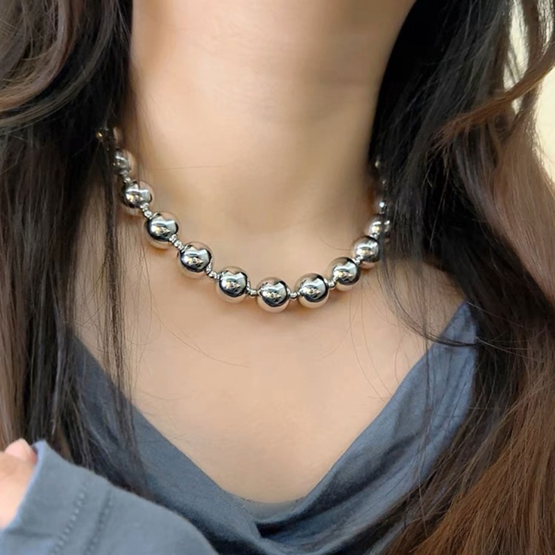 Coo Hợp kim tinh tế Đính cườm Neckchains Vòng cổ hạt thủ công Hạt hợp kim bạc