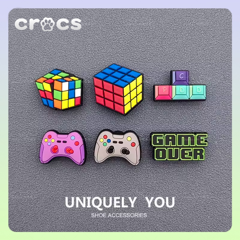sticker dép crocs Trò chơi Rubik Cube jibbitz crocs stiker dép cross