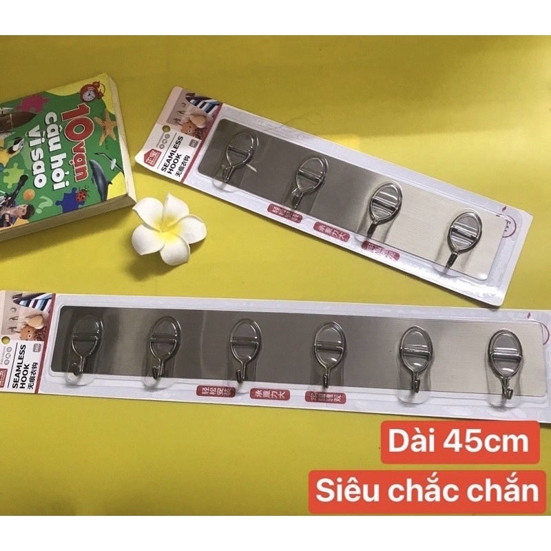 Thanh 6 Móc Dán Tường Inox Chắc Chắn,Bám Dính CAO CẤP LOẠI 1 GiaDungAnhThu