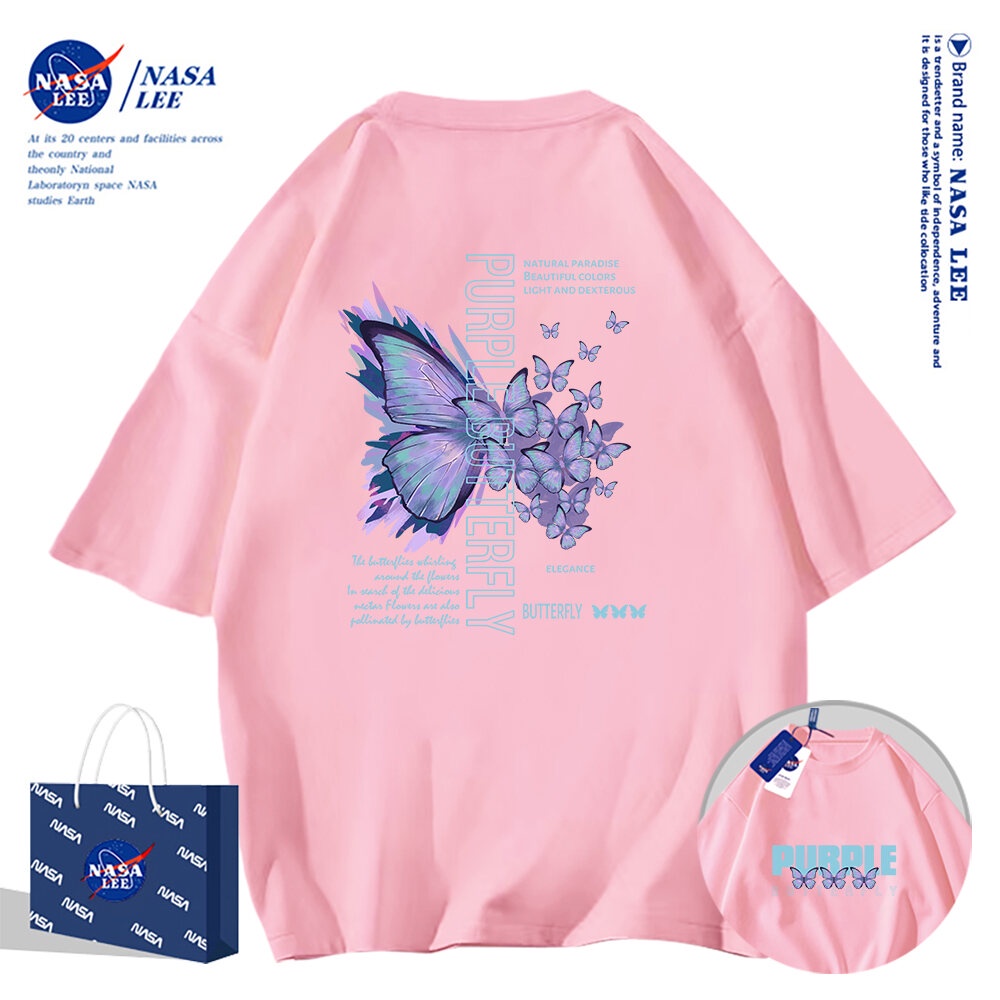 🔥Hàng có sẵn🔥Áo Thun Ngắn Tay Nasa – Cotton Nguyên Chất, Phong Cách Mới Mùa Hè 2024, Dành Cho Nam, Thanh Niên