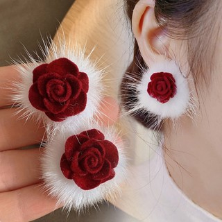 Bông Tai Hình Hoa Hồng Phong Cách Retro Sang Trọng