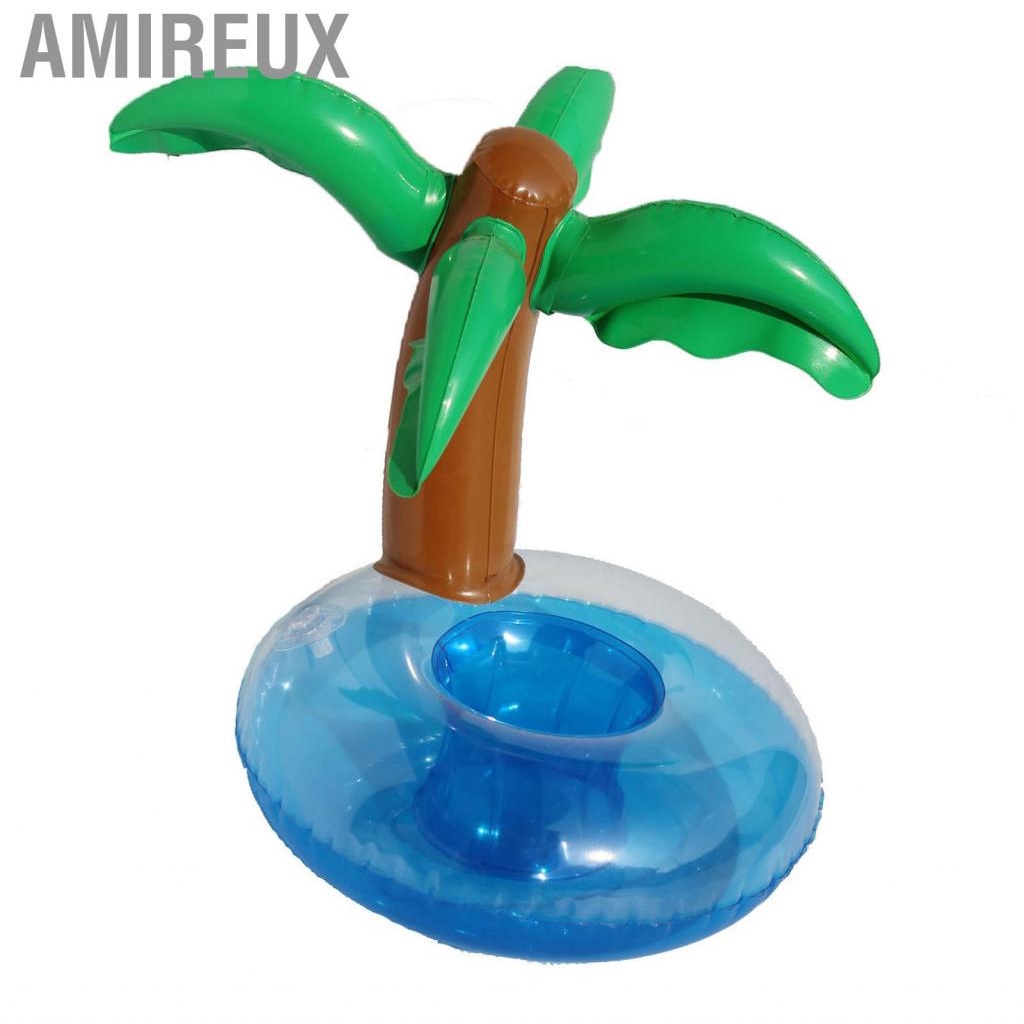 Zjchao Amireux Uống Phao Tay Nghề Tinh Tế Di Động Dễ Dàng Sử Dụng Nổi Uống Giá Đỡ Bơm Hơi Cây Dừa Hình Đi Biển