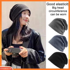 Nam Nữ Mùa Xuân Thu Cọc Mũ Màu Trơn Không Vành Co Giãn Cao Đan Mũ Beanie Phụ Kiện Thời Trang