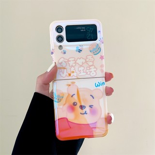 Ốp Điện Thoại Mềm Gấp Gọn Có Vòng Tay In Hình Gấu Winnie Dingdang Cho Samsung Galaxy Z Flip5 Flip4 Flip3