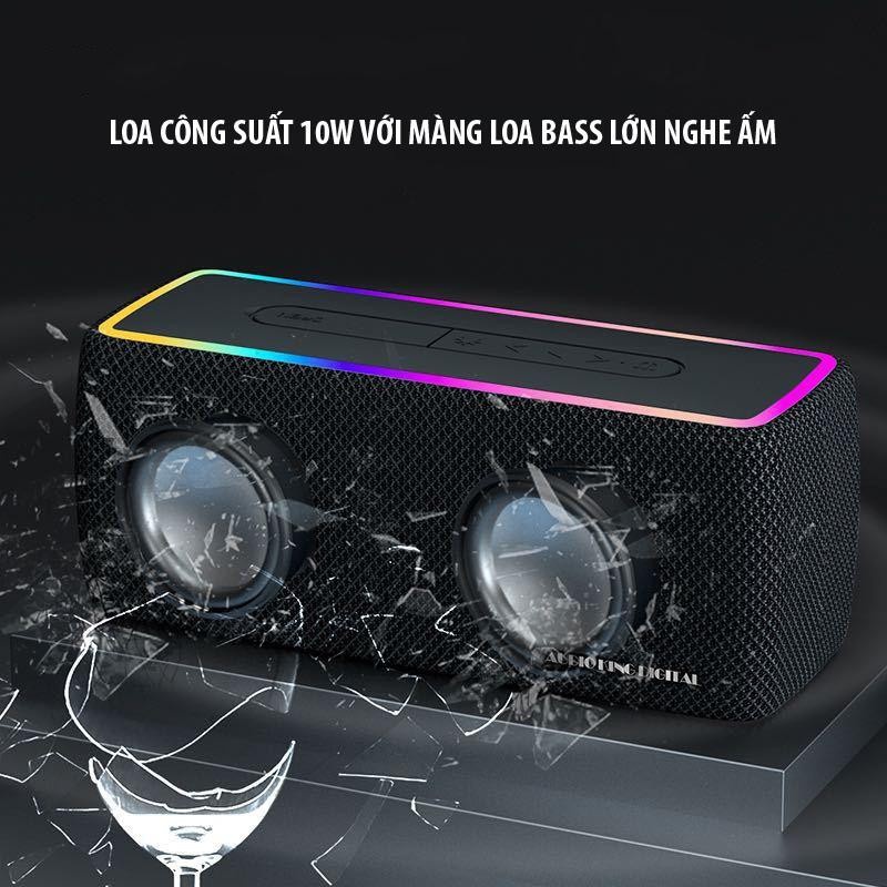 Loa bluetooth AKD W3 phiên bản mới 5.0 pin trâu âm thanh bass mạnh có đèn led RGB chống nước IPX7