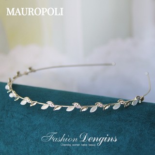 Mauropoli [Sẵn sàng] Cổ tích Opal Kim cương giả Hợp kim Hàn Quốc Băng đô ngọc trai mịn Băng đô rửa mặt thời trang Kẹp tóc Phụ kiện tóc