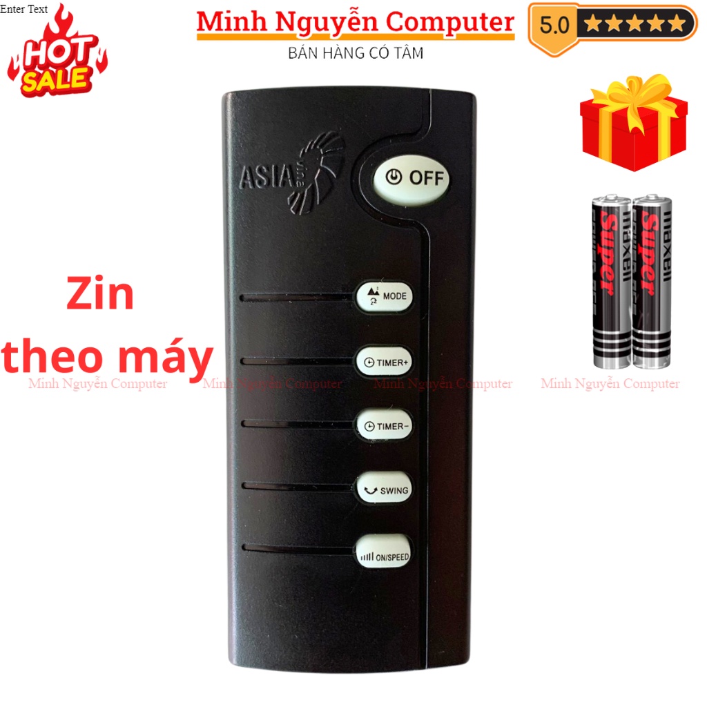 Remote điều khiển quạt Asia mã 02, điều khiển quạt Asia - Tặng kèm pin ...