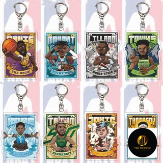 Nba Móc Chìa Khóa Bằng acrylic Trong Suốt Hình Cầu Thủ Bóng Rổ curry kyrie irving james kobe