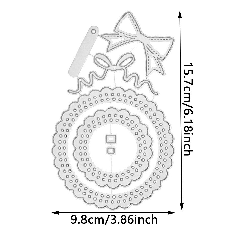 Đục Lỗ Vòng Tròn Nền Sổ Lưu Niệm Kim Loại Thép Carbon Khắc Khuôn DIY Cắt Dập Nổi Bản Mẫu 7073