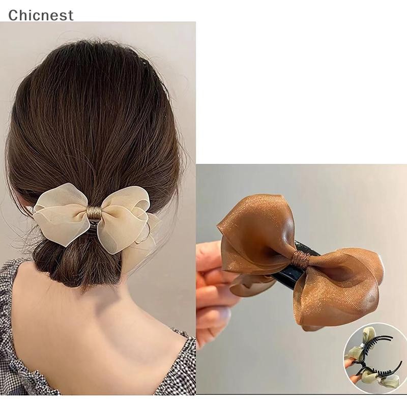 [Chc] Kẹp tóc nơ lớn, kẹp vuốt chắc chắn cho đuôi ngựa, phụ kiện tóc nữ [VN]