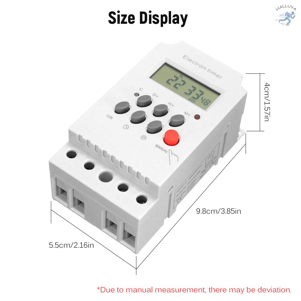 AC 220V 25A Digital Programmable Timer Din Rail Electronic Timer Time Switch Controller with LCD Display Clock