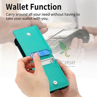 Bao Da Điện Thoại pc Cứng Dạng Ví Nắp Lật 3 Ngăn Đựng Thẻ Và Giá Đỡ Cho samsung galaxy z flip 5 z flip 4 z flip Ốp